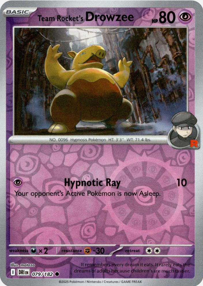 Team Rocket's Drowzee [Reverse Holo]